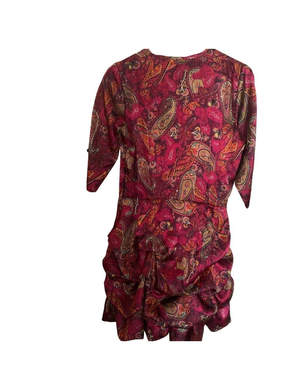 Custom Handmade Pink Paisley Floral Ruffled Dress Set of 2 NWOT - Picture 2 of 12